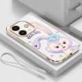 realme Note 60 Note 60x note60 50 Luxury Cute Stellalou Casing Square Edges Plating Back TPU Soft Case with Lanyard Cover. 