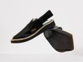 Premium Quality Black Shine Kaptaan Chappal | Peshawari Chappal Kheri for Men | Handmade Mianwali Chappal. 