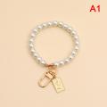 Korean Fashion Pearl Keychain Women Girl Gold Metal Chain Key Ring Lonni. 