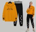 Winter Fleece Casual Meow Printed Hoodie and Trouser Set Track Suit for Girls and Women. 