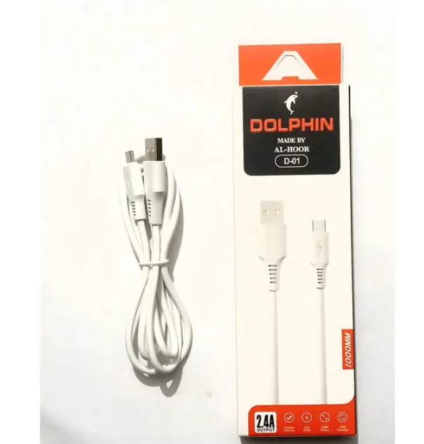 100 original Dolphin original usb-cable charging usb to micro-usb cable androidbphones charging cable data transfer cable white color high quality chargingcable