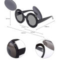Ins Classic Fashion Chic Popular Cute Funny Oval Steampunk Lady Gaga Flip Sunglasses Women Round Sexy Party Mouse Sun Glasses. 