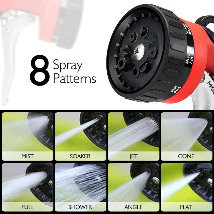 MATCC 8 Patterns Hose Nozzle Heavy Duty Spray Nozzle High Pressure Lab