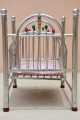 Royal Style - Born Baby Silver Chrome Baby Swinging Cradle with Soft Mattress Bed. 