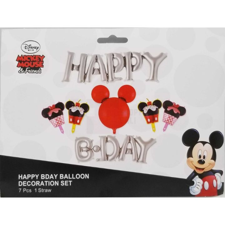 MICKEY MOUSE THEME FOIL BALLOONS - PACK OF 7 FOIL BALLOONS - MICKEY MOUSE FOIL BALLOONS