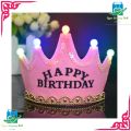 Happy Birthday Crown Hat(Taj) with Colorful LED Lights for Kids, Birthday party, Birthday LED cap. 
