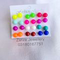 12pairs /pack Multicolor New Korean Style Studs Simple Geometric Mixed Plastic Earrings For Women With Ear Piercings New design New Arrivals  by alika. 