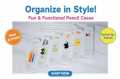 Transparent Plastic Stationery Case – Durable Storage Box for Kids, Students & Professionals. 