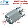 6V-15V RS-550 DC Motor High Torque Electric Brushed Motor. 