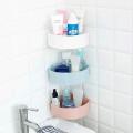 Plastic Wall Mount Triangle Shape Corner Shelf Basket Shower Caddy Rack Storage Shelves Shampoo Holder for Bathroom Kitchen. 