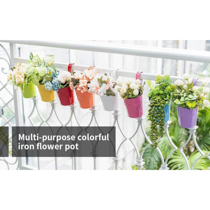 2 pcs  Metal Flower Pots, Vase Hanging Plant Basket
