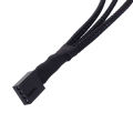Copper 3 Way PWM 4Pin/3Pin Computer Fan Power Sleeved Splitter Extension Cable. 