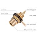 NAMUNY 10Pcs/Lot RCA Connector Gold Plated Female Jack Socket Solder Wire Connector RCA Panel Mount Chassis. 