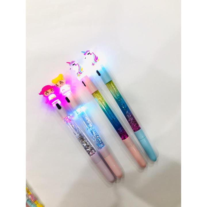 Unicorn LOL Fancy Gel Pen with Glitter Lamp Light for Girls