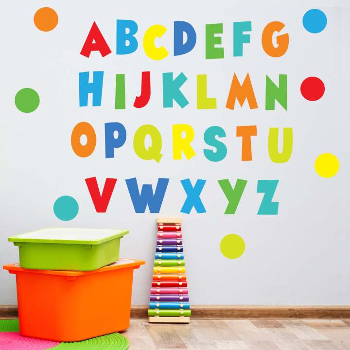 Alphabet Wall Decals ABC Eco-Friendly Nursery Kids Room Wall Stickers