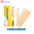 LifeCare Tongue Depressors 100 Pieces Large Wax Spatulas for Hair Removal Natural Wooden Applicator Sticks 6 Inches. 