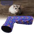 Green forest Squirrel House Metal Buckle Right Angle Hamster Tunnel. 
