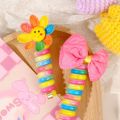 Rainbow Hair Rope Phone Scrunchies Korean Style Girls Phone Cord Spiral Hair Tie High Elastic Ponytail Rope Hair Accessories. 