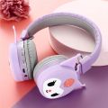 AH-806Y Kuromi Headphones Sanrio l Cute Cartoon Children's Head-Mounted Bluetooth Wireless Headset. 