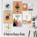 8 Various Sizes Minimalist Boho Wall Art with Motivational Quotes Posters Prints, Home & Room Decoration Items, Wall Decor Posters, Home Decor Wall Art, HD Quality Prints, Wall Hanging Room Decor Items, Wall Photo Cards Prints. 