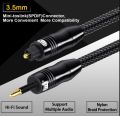 EMK Optical Audio Cable Toslink to Mini Toslink Cable 3.5 Adapter Toslink SPDIF IN/OUT 24K Gold-Plated Male to Male for Speaker TV and Smart Box Android TV Black (1 m) 2m 1.5 m A A392. 