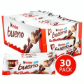 Kinder Bueno Chocolate Bar – Full Box Pack of 30 (43g Each) | Imported Hazelnut Cream Wafer | Wholesale & Bulk. 