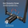 ÂÎgÎtàl USB WiFi Adàpter, 1200Mbps Dúal Bànd Dongle 2.4G/5G with 3.0 Crádle, High Gàîn àntènna Exténsiòn Cable Wireless Nétwòrk Adàpter for PC Désktop Laptop Support Wîndòws 11/10/8/7 Mác  Black. 