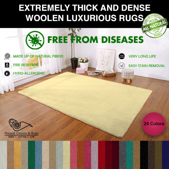 Natural Woolen Carpets and Rugs made of pure Wool for Living Room Rug, Dimension 3' x 5' / 4' x 6' / 6' x 9'