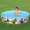 Bestway 6 Feet Fill n Fun Air Less Swimming Pool - Without Air 6ft 55022 Dinosaur Kids Play Pool for Summers, Water Games Outdoor & Indoor Pools, Snap Set Water Tub, Summer Gift for Boys & Girls, Best way Swim Pools for Kids, Imported PVC Vinyl Branded. 