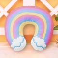 【HOT】 Cute Cartoon INS Style Travel Neck Pillow U-Shaped Panda Rainbow Cloud Fruit Inflatable Cushion For Kids Adults Family Friends. 