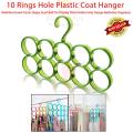 10 Rings Hole Plastic Coat Hanger Multifunctional Circle Shape Scarf Belt Tie Display Slots Holder Hole Design Bathrobe Organizer. 