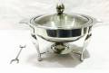Saymtrends Stainless Steel Curry Pot /Serving Dish / Round Buffet Serving Dish / Chafing Dish stainless steel for home Use. 
