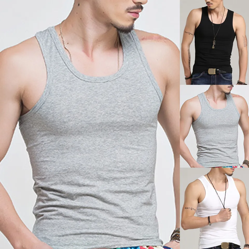 Levi Men Solid Color Sleeveless Tank Top Fitness Bodybuilding Muscle Vest Undershirt Daraz.pk