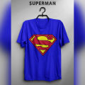 Superman Logo Round Neck TShirt - Blue. 