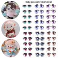 5 Pair Boy/Girl Long eyelashes Decals Glass crystal Eye Chips Paper Cartoon Eyes Stickers Anime Figurine Doll Face Organ Paster. 
