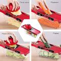 10 in 1 Mandoline Slicer Vegetable Cutter | Multifunctional Stainless Steel Blade Chopper, Potato Peeler, Carrot & Cheese Grater, Dicer Kitchen Tool with Storage Box – Pink. 
