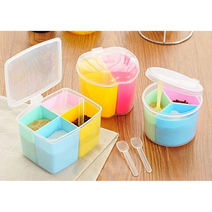 Kitchen Plastic Drawer Type Spice Box With Spoon Kitchen Punch-free Multi-function Seasoning Rack Wall Mounted Seasoning Box