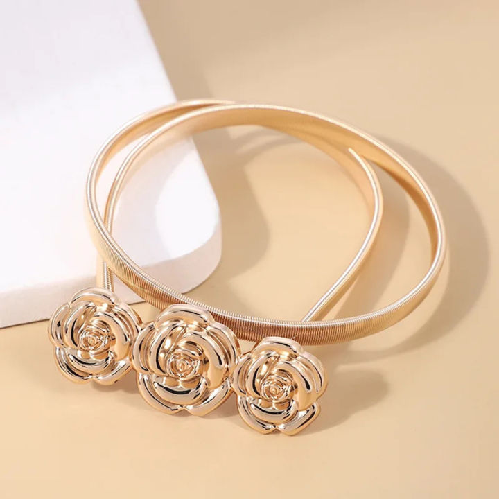 Peacock Shape Wedding Elastic Strap Decorative Bridal Belt, Stretchy Skinny Metal Strap