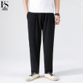 elegantstunning Men Linen Trousers Summer Loose Casual Pants Straight Large Size Breathable Long Pants. 