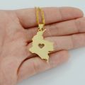 Anniyo Colombia Map Pendant Necklace For Women/men Gold Color Map Of Colombian Chains 004521. 