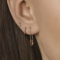 Minimalist Safety Pin Cartilage Sterling Silver Big Hoop Earrings for Women Girls Elegant Dangle Drop 37mm. 