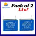 2Pcs Amber Capacitor 3.5 uF For Ceiling Fans and Motors High Quality. 