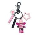 【Hot demand】Creative Pink Lego Keychain Fairy Batman Small Figures Key Lanyards Building Blocks Heroes Key Ring. 