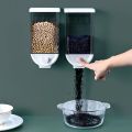 Easy Press Kitchen Wall Mounted Food Storage Container Cereal Dispenser Oatmeal Wall Mounted Container Cereal Dispenser For Oatmeal Cereal Spices Dry Fruits and other food items - In 1000ml, 1500 ml. 