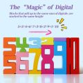 Wooden Number Building Blocks - 20Pcs Stacking for 3+ Years Old Kids, Digital Building Blocks, 1-10 Digital Blocks Toys, Balance Competition Toy, Educational Gift for Boys and Girls. 