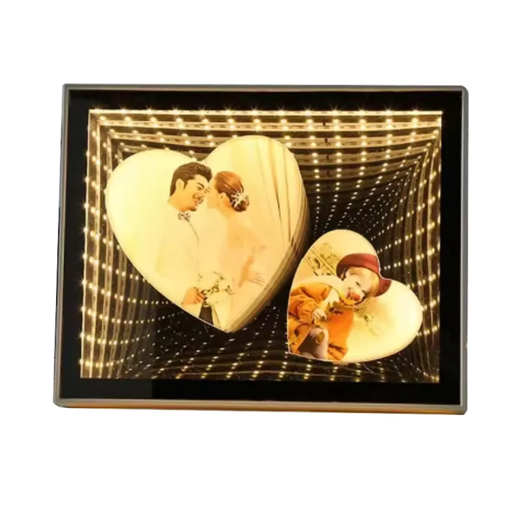 LED Photo Frame | Magic Mirror with 3D LED Effect | Decorative Night ...