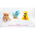 Pack of 3 Funny Walking Chicken Chick, Jumping Monkey, Crawling Baby Wind Toys for Kids Boys & Girls. 