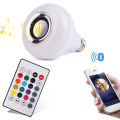 E27 Lamp Smart LED Light Bulb with USB port Bluetooth RGB Colour Music Speaker with Remote. 