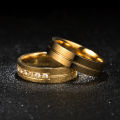 Fashion Stainless Steel Couple Rings Jewelry Minimalism Gold Plated Wedding Rings 18k Couple Stainless Steel Rings for Women Men. 