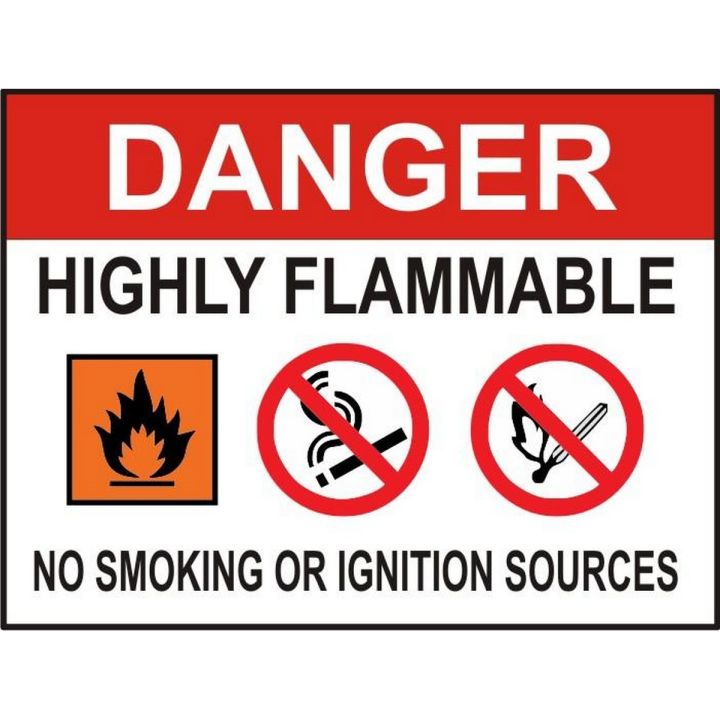 Danger Flammable Caution Sign Safety Stickers Petroleum Industry Petrol Pump Vinyl Sticker